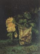 Vincent Van Gogh Glass with  Roses (nn04) oil painting reproduction